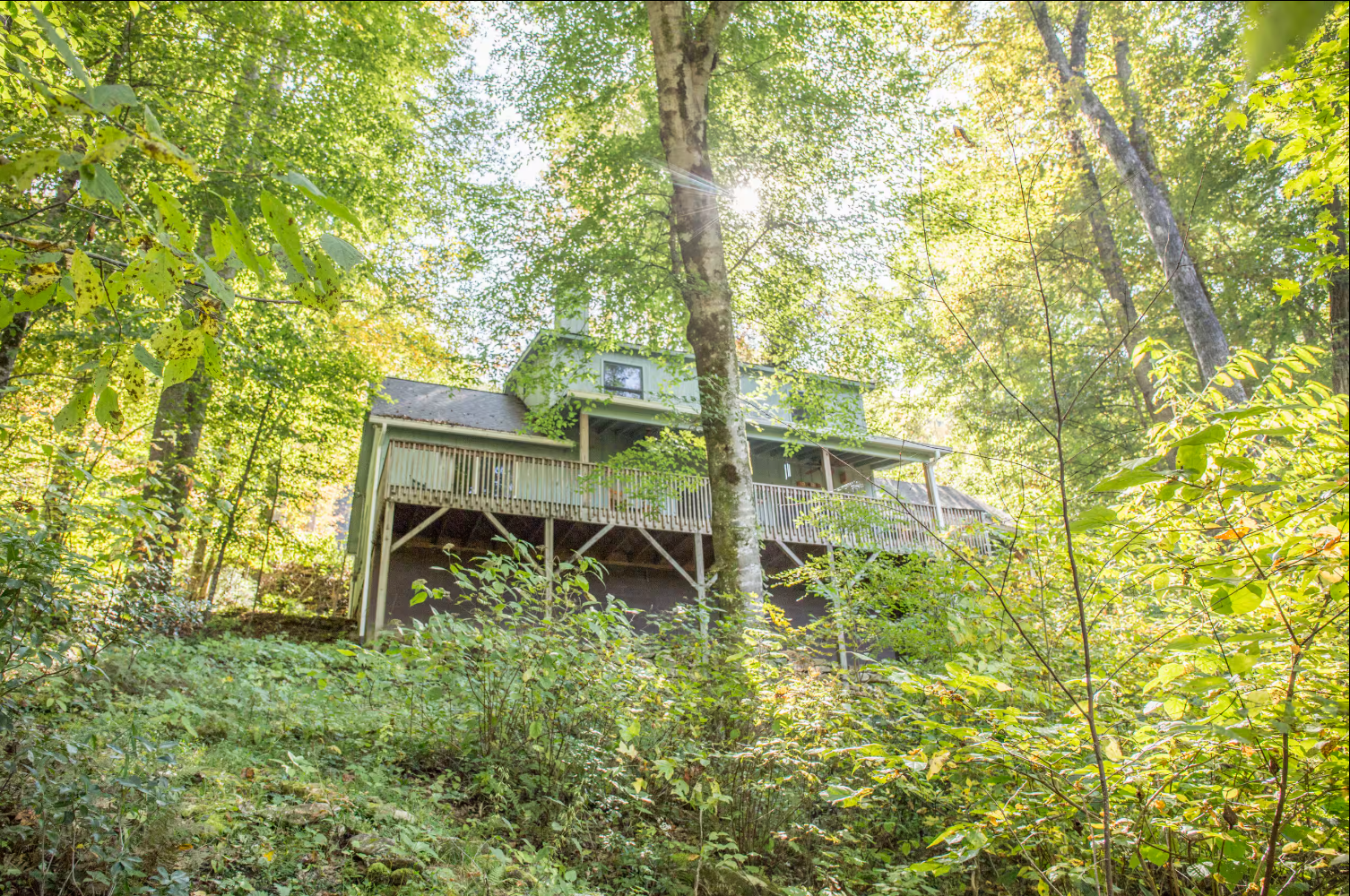 View of home on the side of the mountain